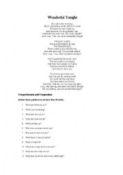 English Worksheet: Wonderful Tonight