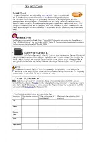 English Worksheet: inventions