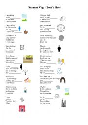 English Worksheet: Toms Diner 