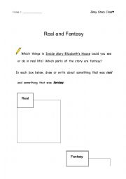 English Worksheet: Real and Fantasy