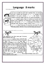 English Worksheet: End of term test 2 8th form. part 2 (Language)