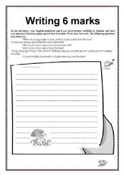 English Worksheet: End of term test 2 8th form. part 3 (Writing)