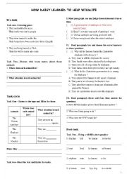 English Worksheet: HELP WILDLIFE