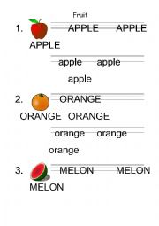 English Worksheet: Fruit