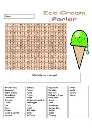 English Worksheet: Ice Cream Parlour