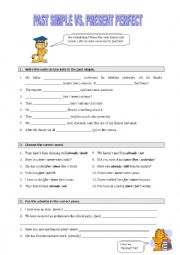 English Worksheet: Present perfect vs Past simple