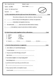 English Worksheet: baccalaureate quiz Ticket 2 English 