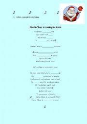 English Worksheet: Santa Claus is coming to town