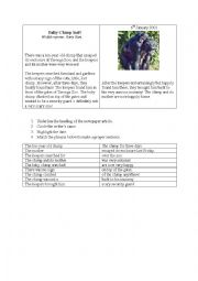 English Worksheet: Comprehension - Past Simple, Adjectives and Past Continuous