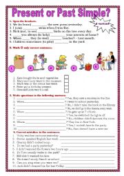 English Worksheet: Present or Past Simple