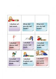 English Worksheet: School Subject Conversation Cards