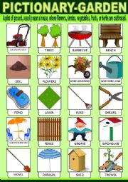 English Worksheet: Garden Pictionary