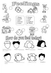 English Worksheet: feelings