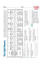 English Worksheet: planet