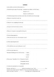 English Worksheet: listening gor 9th form pupils