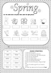 English Worksheet: Cut and paste activity - Spring