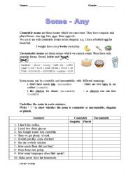 English Worksheet: Some & Any