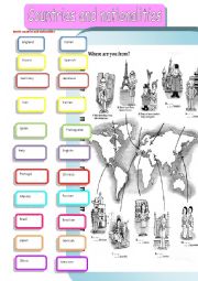 English Worksheet: Countries and Nationalities