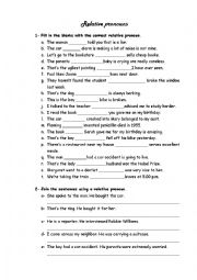 English Worksheet: Relative pronouns