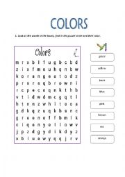 English Worksheet: Colors