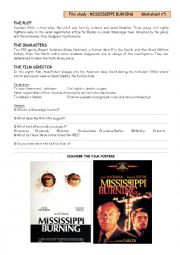 English Worksheet: Film study Mississippi Burning