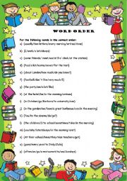 English Worksheet: word order