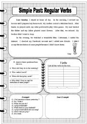 English Worksheet: Simple Past: Regular Verbs 