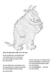 English Worksheet: Gruffalo song