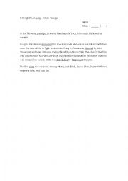 English Worksheet: Cloze passage