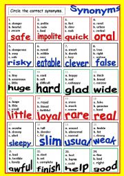 English Worksheet: SYNONYMS # 3