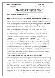 English Worksheet: Module 4 Sciences and technology: Progress check