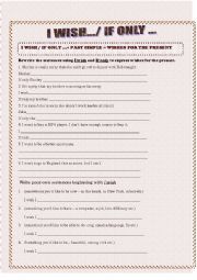 English Worksheet: I Wish... / If Only ...