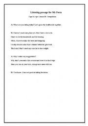 English Worksheet: listening comprehension