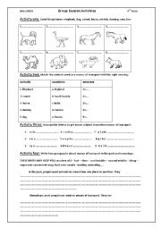English Worksheet: group session about transport