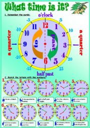 English Worksheet: What time is it?