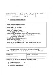 English Worksheet: END OF TERM TEST N2