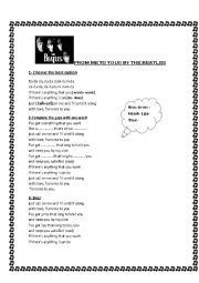 English Worksheet: From me to you