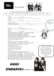 English Worksheet: song HELLO GOODBYE by The Beatles