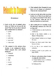 English Worksheet: Friends in Danger