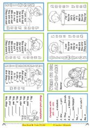 English Worksheet: mini - book: TO BE