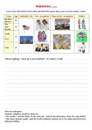 English Worksheet: 7th formtest 2.Tunisian. page 3 /  WRITING