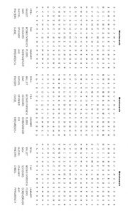 English Worksheet: Tools Wordsearch