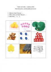 Smart junior 2 - numbers and colours - speaking exercise