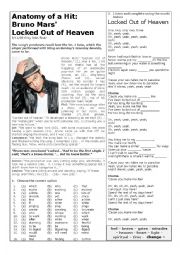 English Worksheet: Locked Out of Heaven by Bruno Mars