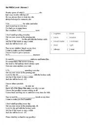 English Worksheet: song - She will be loved