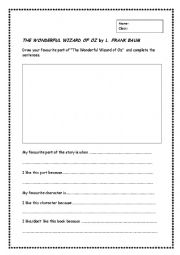 English Worksheet: Book report