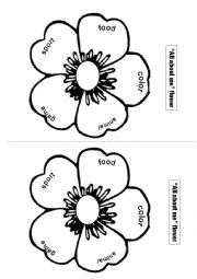 English Worksheet: All about me Flower