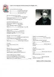 English Worksheet: Summer of 69 Brian Adams (Simple Past tense)