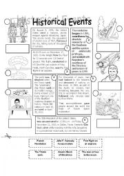 English Worksheet: Historical Events