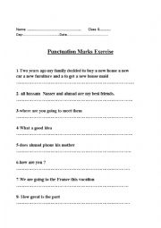 English Worksheet: punctuation marks